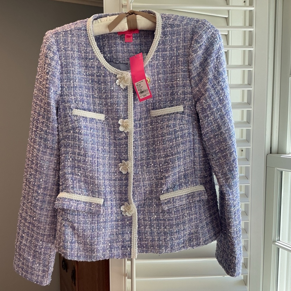 New Lilly Pulitzer Lilac Tweed Blazer